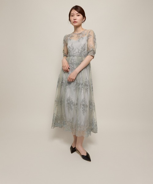 Kana(カナ)の「花柄スパンコールAラインワンピースドレス 結婚式 お呼ばれ オケージョン(ドレス・レディース・ライトグリーン/ブルー系その他/ブラック/イエロー・M/S)」の11枚目の写真