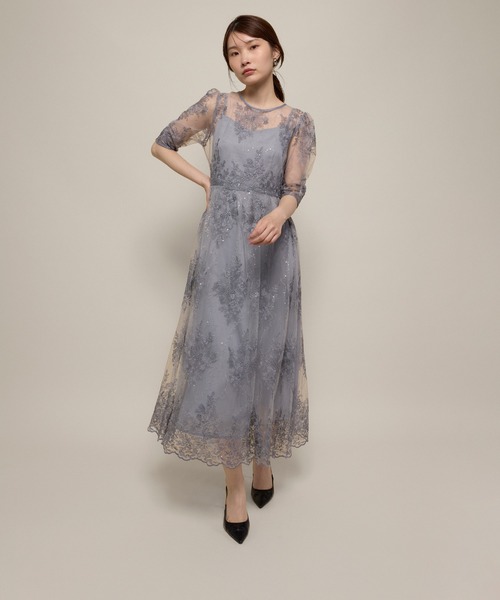 Kana(カナ)の「花柄スパンコールAラインワンピースドレス 結婚式 お呼ばれ オケージョン(ドレス・レディース・ライトグリーン/ブルー系その他/ブラック/イエロー・M/S)」の21枚目の写真