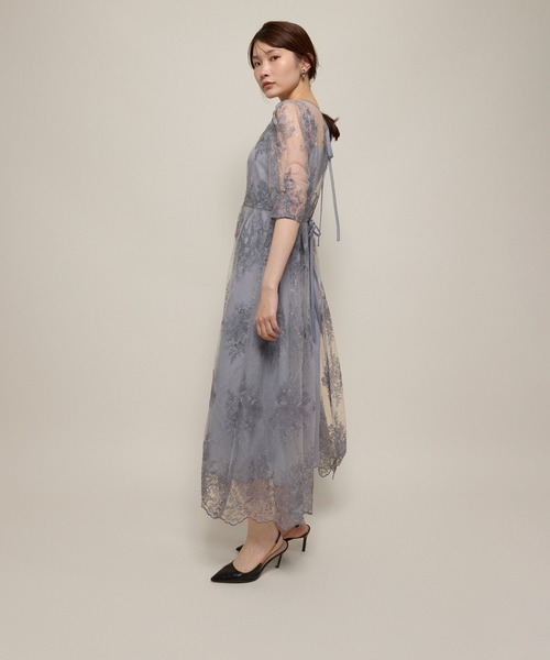 Kana(カナ)の「花柄スパンコールAラインワンピースドレス 結婚式 お呼ばれ オケージョン(ドレス・レディース・ライトグリーン/ブルー系その他/ブラック/イエロー・M/S)」の22枚目の写真