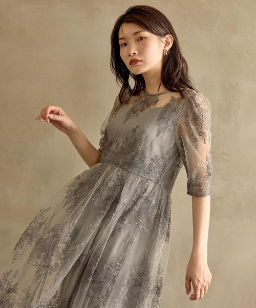 Kana(カナ)の「花柄スパンコールAラインワンピースドレス 結婚式 お呼ばれ オケージョン(ドレス・レディース・ライトグリーン/ブルー系その他/ブラック/イエロー・M/S)」の18枚目の写真