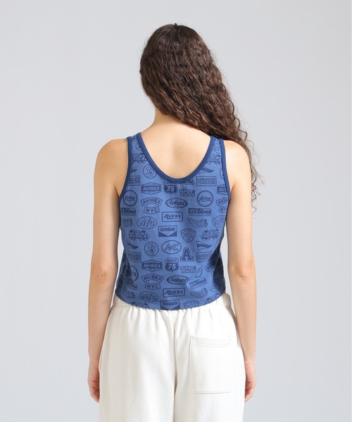 AVIREX(アヴィレックス)の「《直営店限定》RINGER PATCH MOTIF FULL PRINT TANK TOP(タンクトップ・レディース・ネイビー/ライトブラウン・F)」の7枚目の写真