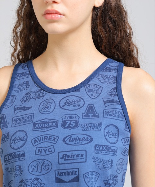AVIREX(アヴィレックス)の「《直営店限定》RINGER PATCH MOTIF FULL PRINT TANK TOP(タンクトップ・レディース・ネイビー/ライトブラウン・F)」の8枚目の写真