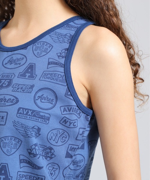 AVIREX(アヴィレックス)の「《直営店限定》RINGER PATCH MOTIF FULL PRINT TANK TOP(タンクトップ・レディース・ネイビー/ライトブラウン・F)」の9枚目の写真