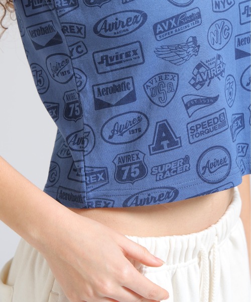 AVIREX(アヴィレックス)の「《直営店限定》RINGER PATCH MOTIF FULL PRINT TANK TOP(タンクトップ・レディース・ネイビー/ライトブラウン・F)」の10枚目の写真