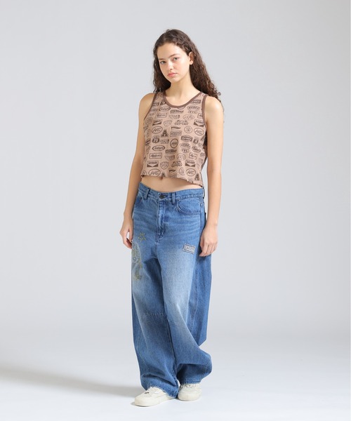 AVIREX(アヴィレックス)の「《直営店限定》RINGER PATCH MOTIF FULL PRINT TANK TOP(タンクトップ・レディース・ネイビー/ライトブラウン・F)」の14枚目の写真