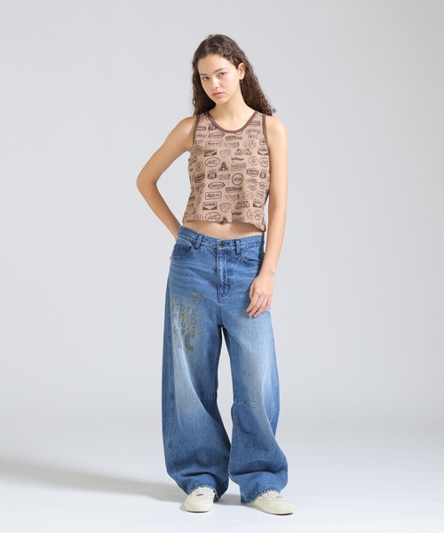 AVIREX(アヴィレックス)の「《直営店限定》RINGER PATCH MOTIF FULL PRINT TANK TOP(タンクトップ・レディース・ネイビー/ライトブラウン・F)」の15枚目の写真