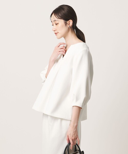 UNITED ARROWS(ユナイテッドアローズ)の「LIGHT SPONGY ブラウス ‐ウォッシャブル‐(シャツ/ブラウス・レディース・ネイビー/オフホワイト/ブラック・FREE)」の9枚目の写真