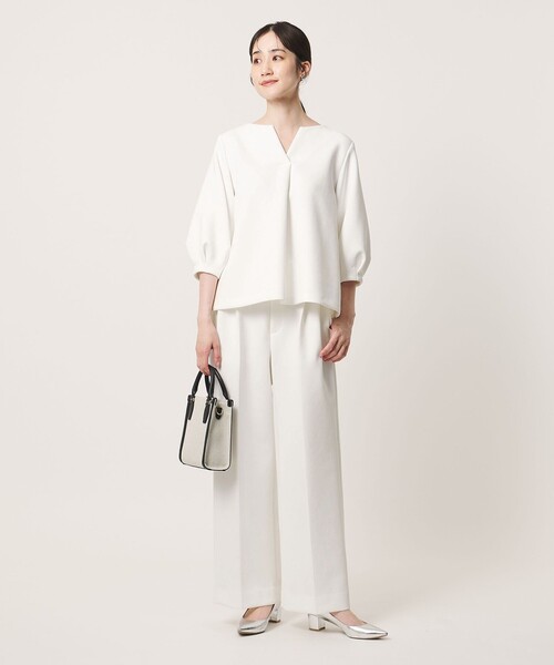 UNITED ARROWS(ユナイテッドアローズ)の「LIGHT SPONGY ブラウス ‐ウォッシャブル‐(シャツ/ブラウス・レディース・ネイビー/オフホワイト/ブラック・FREE)」の11枚目の写真
