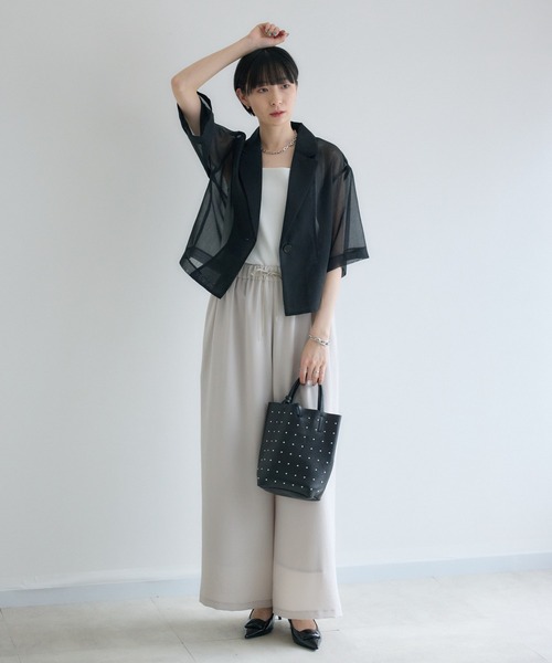 Paradise Picnic(パラダイスピクニック)の「cloche 機能素材ワイドパンツ(その他パンツ・レディース・ベージュ/チャコールグレー/ブラック・FREE)」の16枚目の写真