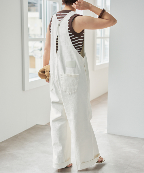 Spick & Span(スピックアンドスパン)の「《追加》SOMETHING / サムシング for Spick & Span 別注 ALLINONE(つなぎ/オールインワン・レディース・アイボリー/ネイビー・SMALL)」の8枚目の写真