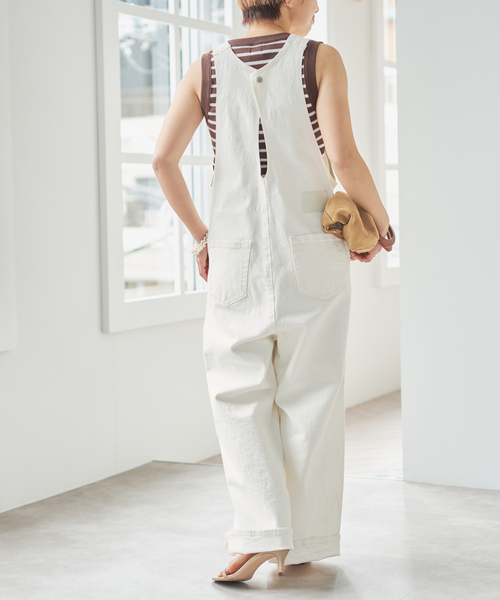 Spick & Span(スピックアンドスパン)の「《追加》SOMETHING / サムシング for Spick & Span 別注 ALLINONE(つなぎ/オールインワン・レディース・アイボリー/ネイビー・SMALL)」の9枚目の写真