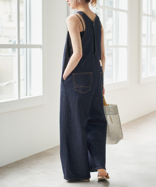 Spick & Span(スピックアンドスパン)の「《追加》SOMETHING / サムシング for Spick & Span 別注 ALLINONE(つなぎ/オールインワン・レディース・アイボリー/ネイビー・SMALL)」の12枚目の写真