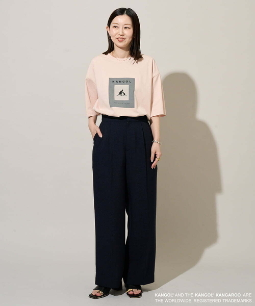 a.v.v(アーヴェヴェ)の「【コラボ/接触冷感】KANGOLスクエアプリントロングシルエットカットソー(Tシャツ/カットソー・メンズ・ピンク/ブラック・46/48)」の6枚目の写真