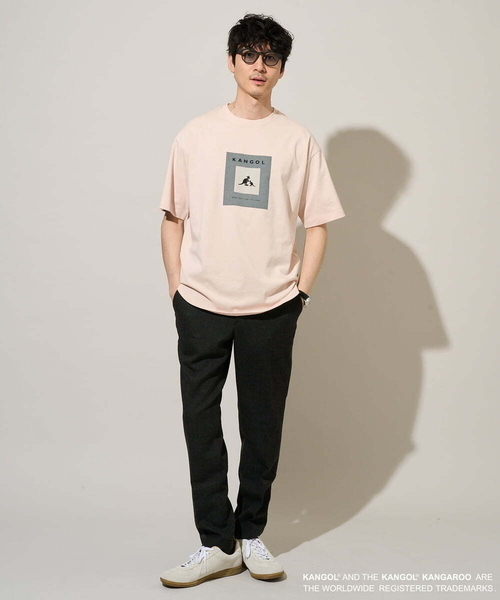 a.v.v(アーヴェヴェ)の「【コラボ/接触冷感】KANGOLスクエアプリントロングシルエットカットソー(Tシャツ/カットソー・メンズ・ピンク/ブラック・46/48)」の9枚目の写真