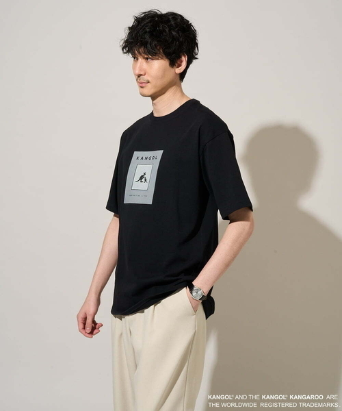 a.v.v(アーヴェヴェ)の「【コラボ/接触冷感】KANGOLスクエアプリントロングシルエットカットソー(Tシャツ/カットソー・メンズ・ピンク/ブラック・46/48)」の11枚目の写真