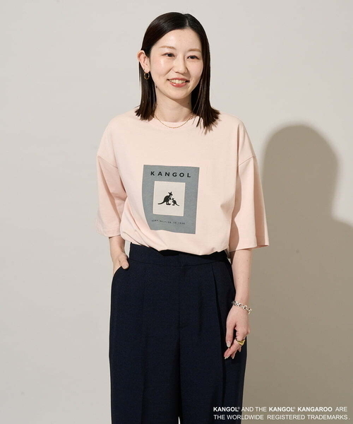 a.v.v(アーヴェヴェ)の「【コラボ/接触冷感】KANGOLスクエアプリントロングシルエットカットソー(Tシャツ/カットソー・メンズ・ピンク/ブラック・46/48)」の13枚目の写真