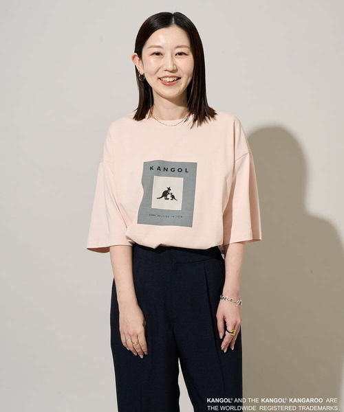 a.v.v(アーヴェヴェ)の「【コラボ/接触冷感】KANGOLスクエアプリントロングシルエットカットソー(Tシャツ/カットソー・メンズ・ピンク/ブラック・46/48)」の14枚目の写真