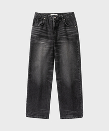 NONBLANK（ノンブランク）の「エンボス加工ルーズストレートデニムパンツ_ウォッシュドブラック（デニムパンツ）」