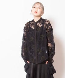 シアーシャツブラウス