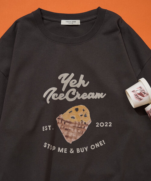 FREAK'S STORE(フリークスストア)の「限定展開 別注 YEH! ice cream プリント 半袖 Tシャツ(Tシャツ/カットソー・レディース・ライトグレー/オフホワイト/ブラック/ライトピンク・フリ-)」の22枚目の写真