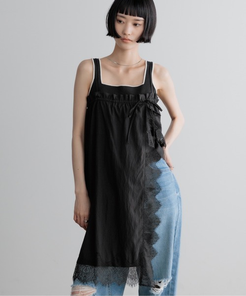 LOWRYS FARM(ローリーズファーム)の「2WAYレーススカート/ミニワンピース 710506(ワンピース・レディース・ホワイト系その他6/ブラック系その他/ホワイト/ブラック・FREE)」の1枚目の写真