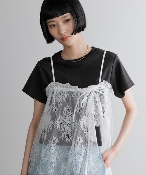 LOWRYS FARM(ローリーズファーム)の「2WAYレーススカート/ミニワンピース 710506(ワンピース・レディース・ホワイト系その他6/ブラック系その他/ホワイト/ブラック・FREE)」の12枚目の写真