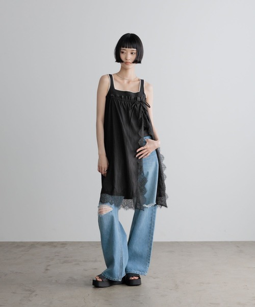 LOWRYS FARM(ローリーズファーム)の「2WAYレーススカート/ミニワンピース 710506(ワンピース・レディース・ホワイト系その他6/ブラック系その他/ホワイト/ブラック・FREE)」の15枚目の写真