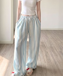 lulufa（ルルファ）の「アソート 総柄 イージーワイドリラックスパンツ ブロック チェック マルチ ストライプ（その他パンツ）」