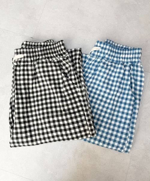 lulufa(ルルファ)の「アソート 総柄 イージーワイドリラックスパンツ ブロック チェック マルチ ストライプ(その他パンツ・レディース・ブルー/ブルー系2/ブラック/イエロー/ブルー系1・FREE)」の7枚目の写真