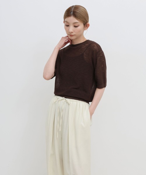 select MOCA(セレクトモカ)の「リネンライクタックドロストボリュームイージーパンツ(その他パンツ・レディース・ナチュラル/ブラック・FREE/MEDIUM/TALL)」の16枚目の写真