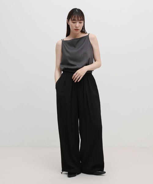 select MOCA(セレクトモカ)の「リネンライクタックドロストボリュームイージーパンツ(その他パンツ・レディース・ナチュラル/ブラック・FREE/MEDIUM/TALL)」の4枚目の写真
