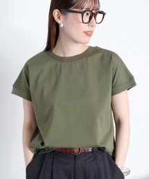 〈さらっと涼しい、シルキータッチ♪〉シルケットコットン フレンチスリーブTee