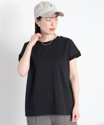 〈さらっと涼しい、シルキータッチ♪〉シルケットコットン フレンチスリーブTee