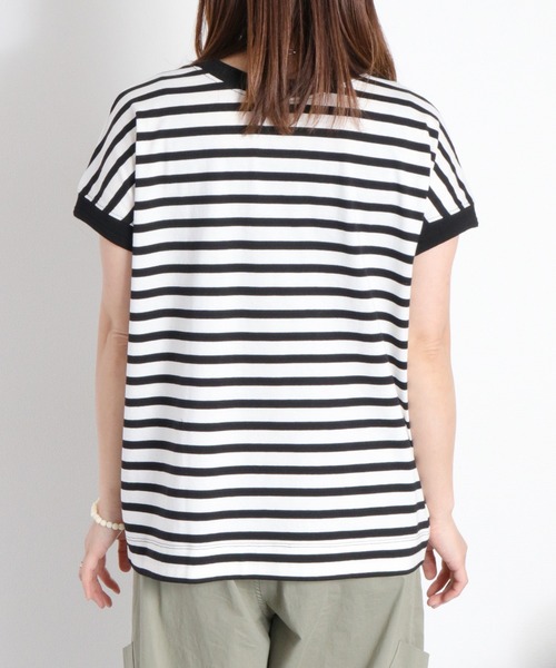 cepo(セポ)の「〈さらっと涼しい、シルキータッチ♪〉シルケットコットン フレンチスリーブTee(Tシャツ/カットソー・レディース・ベージュ/レッド/ホワイト系その他/ブルー/オフホワイト/ブラック・M)」の8枚目の写真