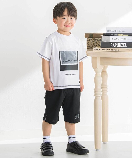 BeBe Petits Pois Vert(ベベプチポワヴェール)の「マチ配色ショートパンツ(その他パンツ・キッズ・ブラック/ベージュ・120cm/130cm/150cm/140cm/110cm/160cm)」の6枚目の写真