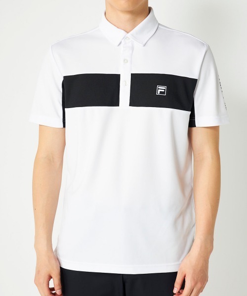 FILA GOLF(フィラゴルフ )の「【FILA GOLF:フィラゴルフ】半袖シャツ ゴルフ 通気性 速乾性(ポロシャツ・メンズ・ホワイト/ブラック/ベージュ・MEDIUM/LARGE/X-LARGE/XX-LARGE)」の2枚目の写真