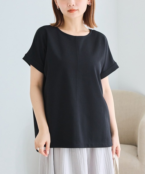 LAVEANGE(ラビアンジェ)の「3WAYチェーン付き異素材プルオーバー(Tシャツ/カットソー・レディース・ブラック/アイボリー・4L/5L/M/LL/3L)」の18枚目の写真