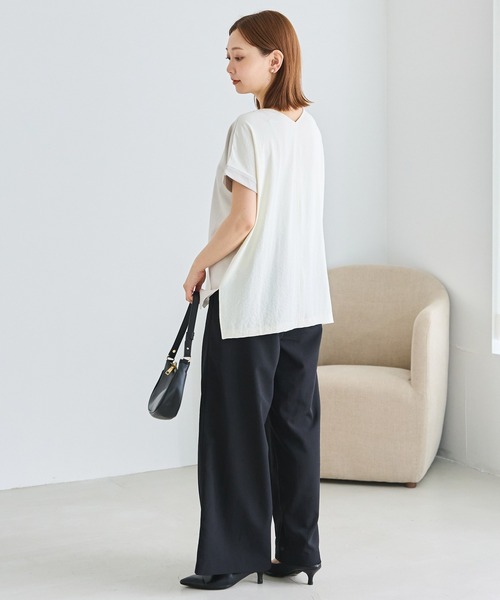 LAVEANGE(ラビアンジェ)の「3WAYチェーン付き異素材プルオーバー(Tシャツ/カットソー・レディース・ブラック/アイボリー・4L/5L/M/LL/3L)」の16枚目の写真
