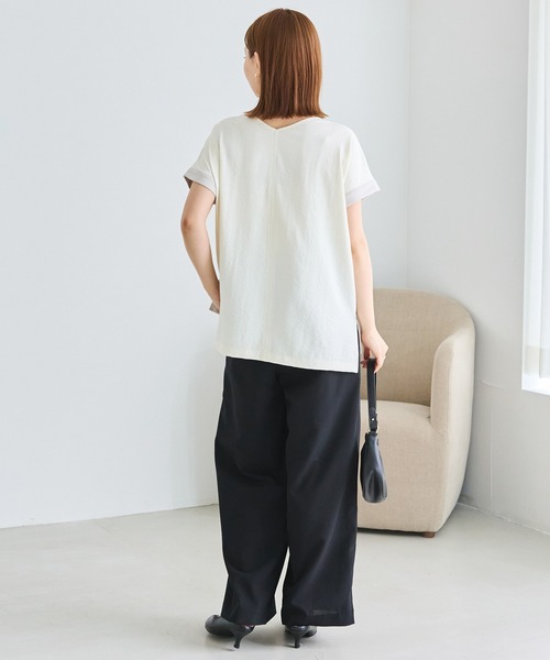 LAVEANGE(ラビアンジェ)の「3WAYチェーン付き異素材プルオーバー(Tシャツ/カットソー・レディース・ブラック/アイボリー・4L/5L/M/LL/3L)」の17枚目の写真