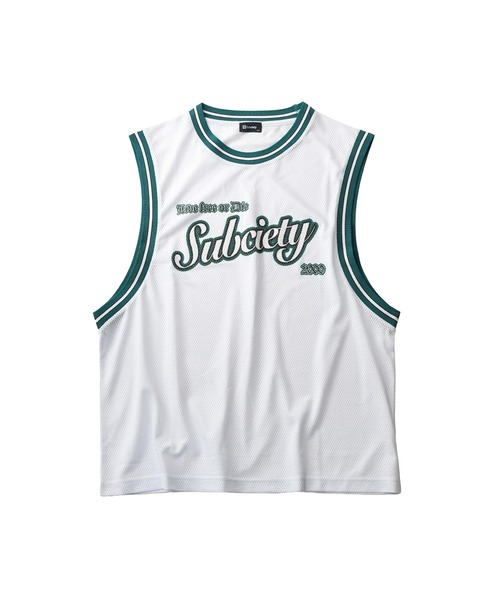 Subciety(サブサエティ)の「Tank top game shirt(タンクトップ・メンズ・ホワイト/ブラック/ブラック系その他・SMALL/MEDIUM/LARGE/X-LARGE)」の4枚目の写真