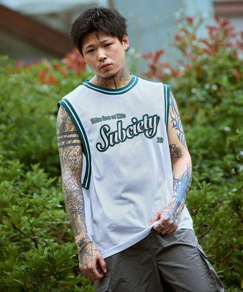 Subciety(サブサエティ)の「Tank top game shirt(タンクトップ・メンズ・ホワイト/ブラック/ブラック系その他・SMALL/MEDIUM/LARGE/X-LARGE)」の7枚目の写真