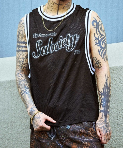 Subciety(サブサエティ)の「Tank top game shirt(タンクトップ・メンズ・ホワイト/ブラック/ブラック系その他・SMALL/MEDIUM/LARGE/X-LARGE)」の17枚目の写真