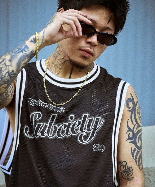 Subciety(サブサエティ)の「Tank top game shirt(タンクトップ・メンズ・ホワイト/ブラック/ブラック系その他・SMALL/MEDIUM/LARGE/X-LARGE)」の15枚目の写真