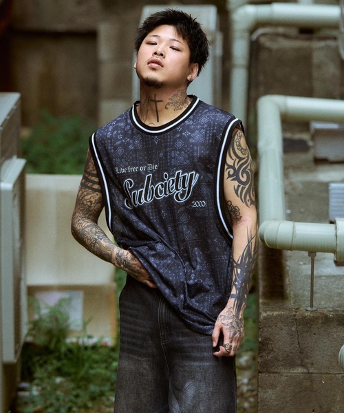 Subciety(サブサエティ)の「Tank top game shirt(タンクトップ・メンズ・ホワイト/ブラック/ブラック系その他・SMALL/MEDIUM/LARGE/X-LARGE)」の19枚目の写真