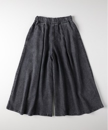【HONEYSUCKLE ROSE】ＣＯＯＬＴＯＵＣＨデニムガウチョパンツ (接触冷感 / 体型カバー / ウエストゴム / スカート見え / フレアシルエット)