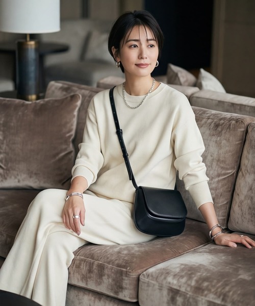 STYLE DELI(スタイルデリ)の「【DELI by】ラウンドフラップレザーミニショルダーバッグ(ショルダーバッグ・レディース・ブラウン/ホワイト/ブラック・FREE)」の6枚目の写真