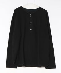 綿100 ヘンリーネック オニワッフル カットソー