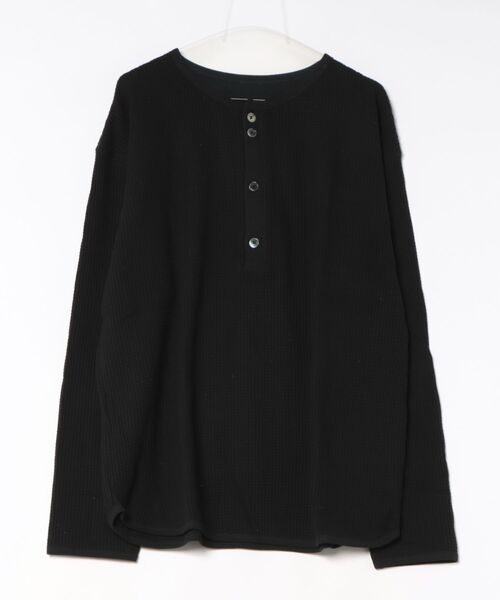 antiqua（アンティカ）の「綿100 ヘンリーネック オニワッフル カットソー（Tシャツ/カットソー・レディース・ホワイト/レッド/ブラック/ブラウン系その他・P/R）」の2枚目の写真