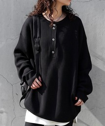 メンズのTシャツ/カットソー（ブラック/黒色系・ロング丈