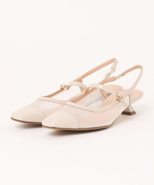 inter-chaussures（インターショシュール）の「【FABIO RUSCONI】ワンストラップネットバックバンドパンプス (F1308F)（パンプス・レディース・ブラック/オフホワイト・38/36/37）」の2枚目の写真